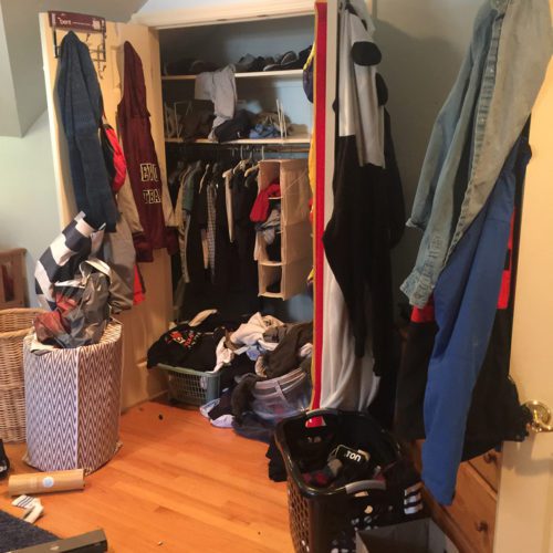 Unorganized Boy's Closet 1